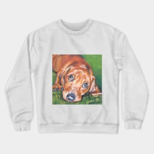 Dachshund Fine Art Painting Crewneck Sweatshirt